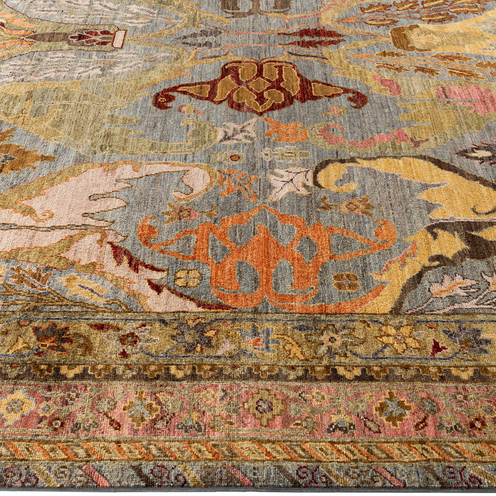 Grey Soluna Traditional Wool Rug - 8'10" x 12'2"