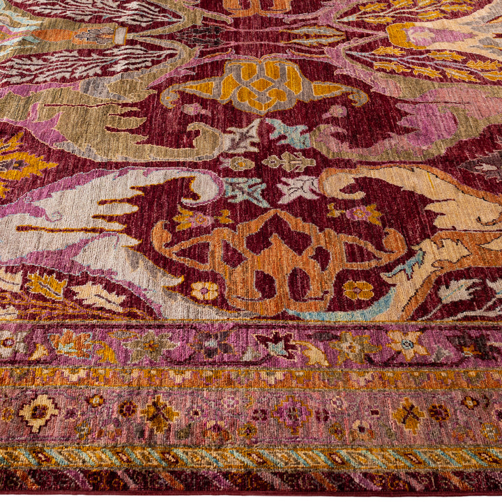 Red Soluna Traditional Wool Rug - 8'11" x 12'
