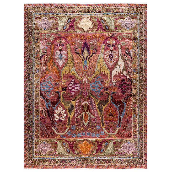 Pink Soluna Traditional Wool Rug - 9' x 11'11"