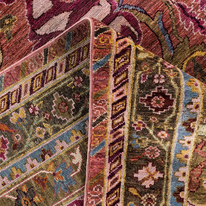 Pink Soluna Traditional Wool Rug - 9' x 11'11"