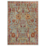 Green Soluna Traditional Wool Rug - 5'8" x 8'