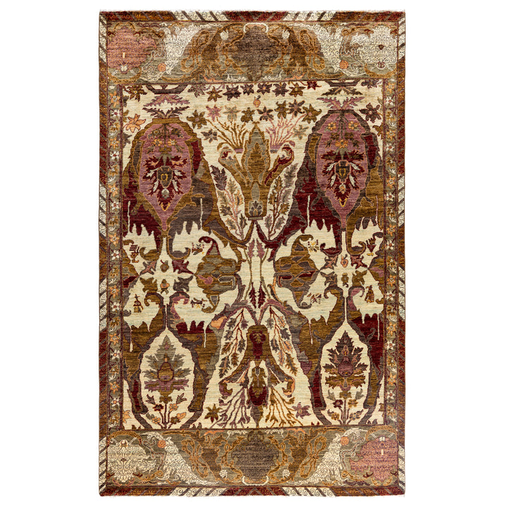 Ivory Soluna Traditional Wool Rug - 6' x 9'7"