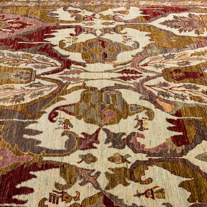 Ivory Soluna Traditional Wool Rug - 6' x 9'7"