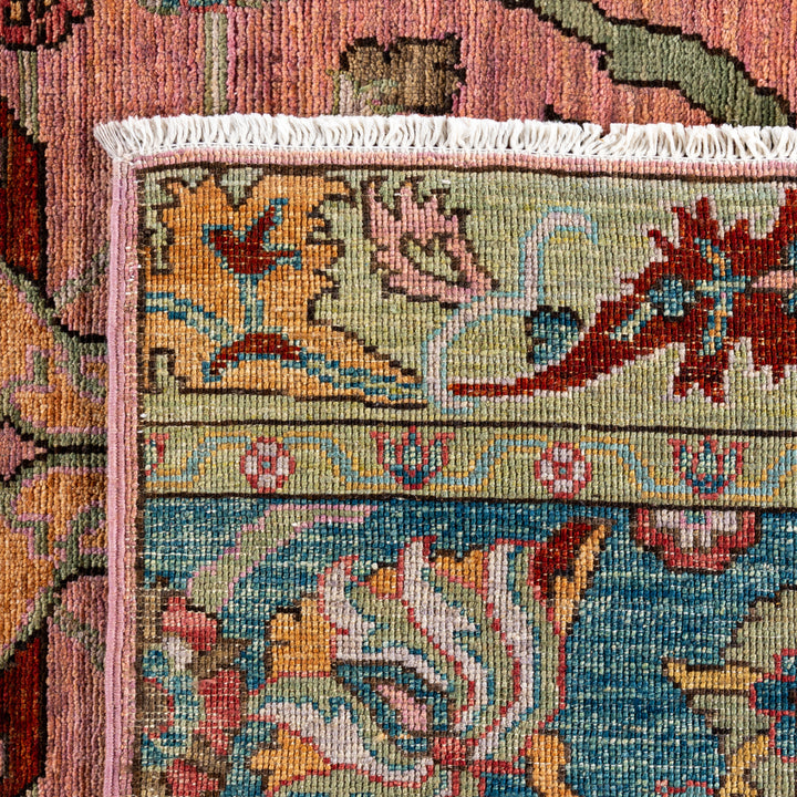 Pink Soluna Traditional Wool Rug - 8' x 9'10"