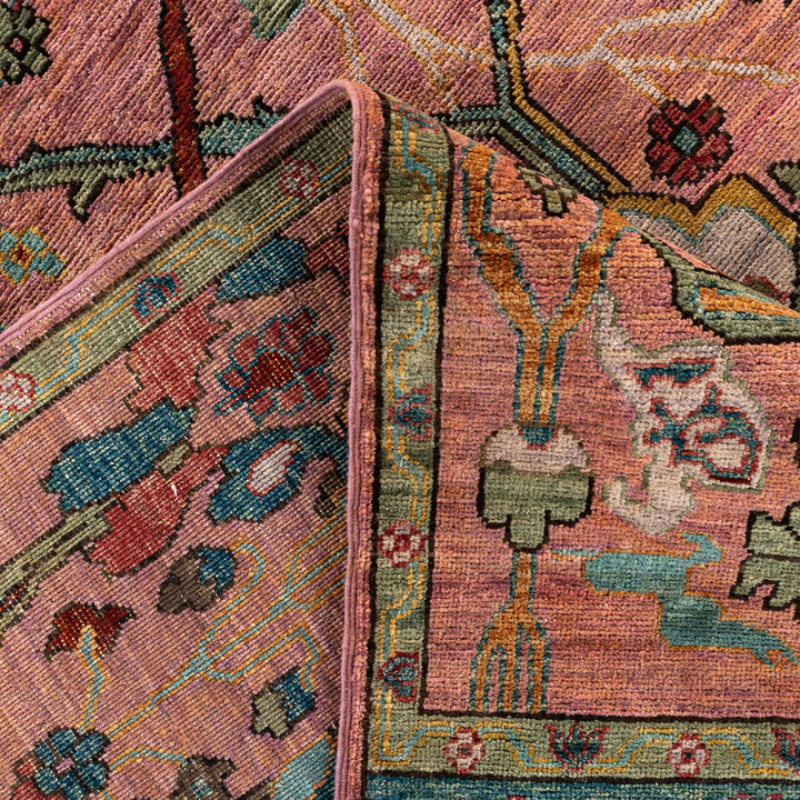 Pink Soluna Traditional Wool Rug - 8' x 9'10"
