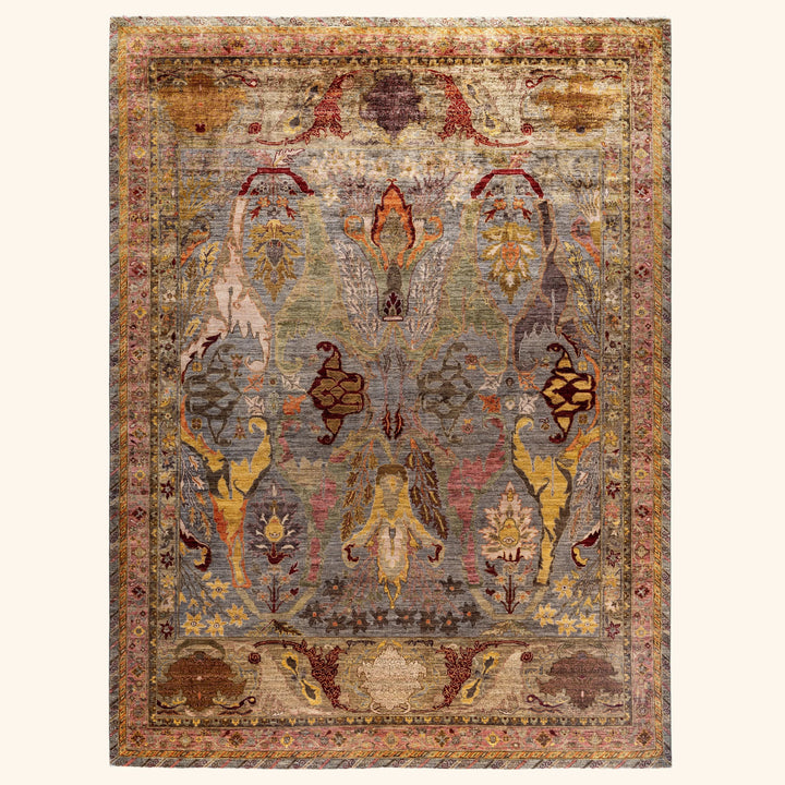 Grey Soluna Traditional Wool Rug - 9' x 12'