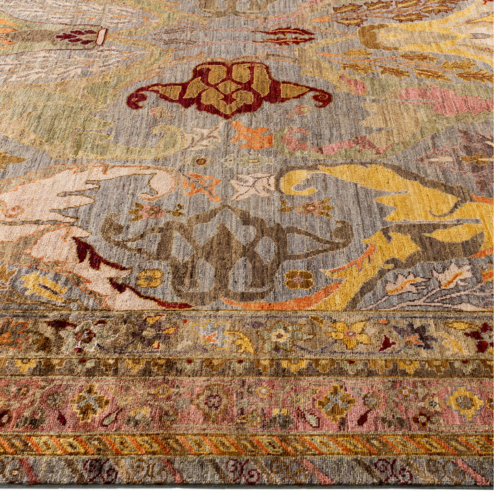 Grey Soluna Traditional Wool Rug - 9' x 12'