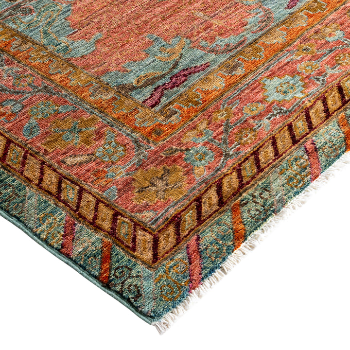 Green Soluna Traditional Wool Rug - 9'3" x 12'3"