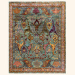 Green Soluna Traditional Wool Rug - 7'10" x 9'10"