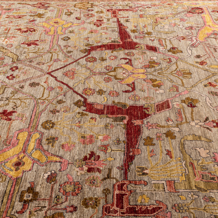 Green Soluna Traditional Wool Rug - 8' x 9'11"