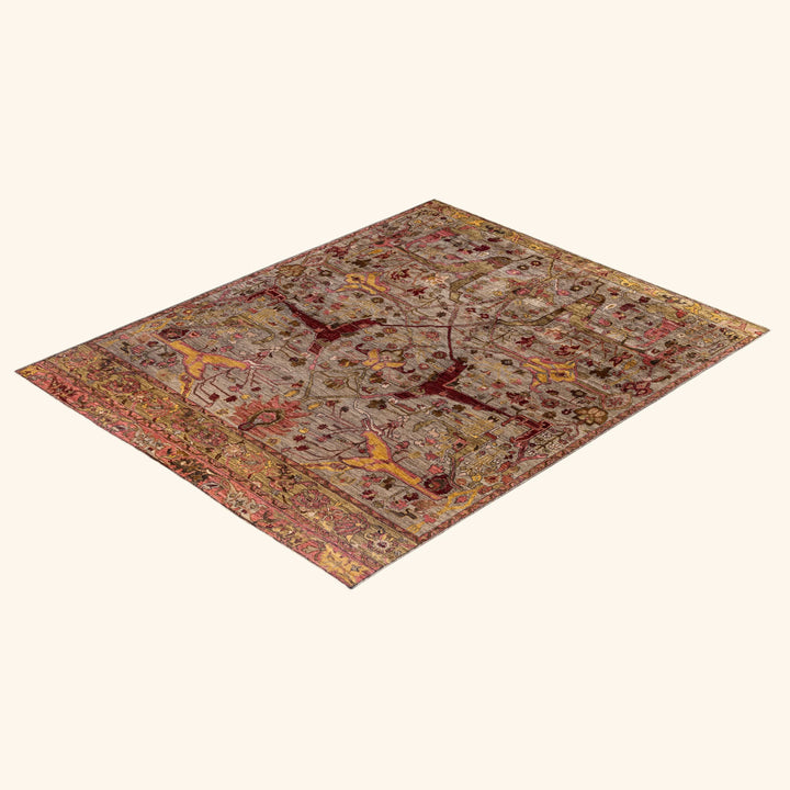 Green Soluna Traditional Wool Rug - 8' x 9'11"