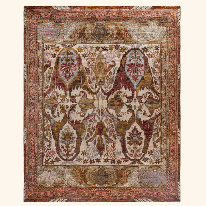 Ivory Soluna Traditional Wool Rug - 8'1" x 10'