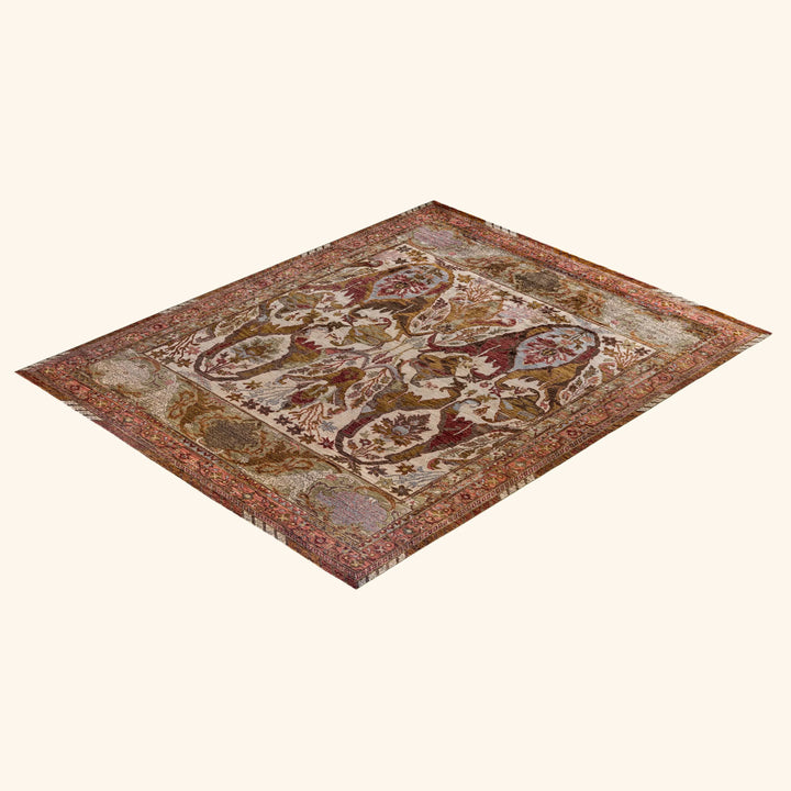 Ivory Soluna Traditional Wool Rug - 8'1" x 10'