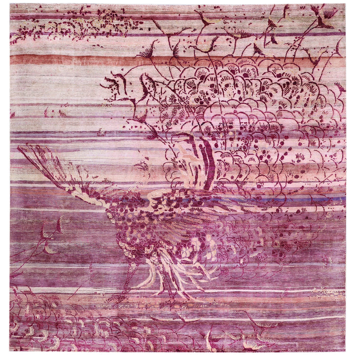 Pink Alchemy Contemporary Silk Rug - 9'9" x 10'4"