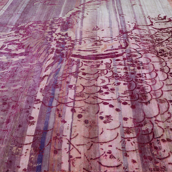 Pink Alchemy Contemporary Silk Rug - 9'9" x 10'4"