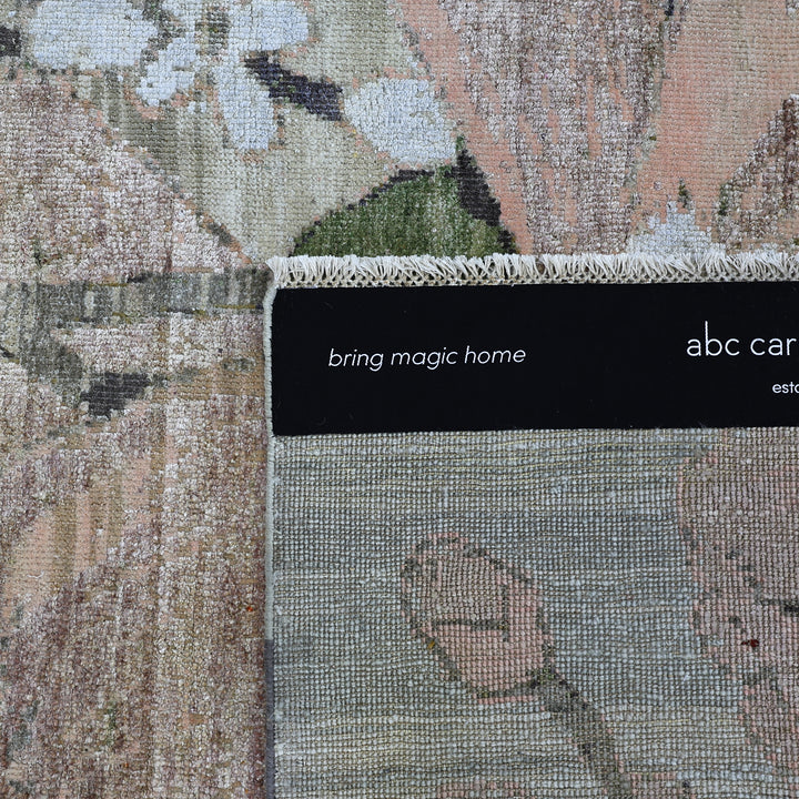 Multicolored Alchemy Contemporary Silk Wool Blend Rug - 8' x 9'11"