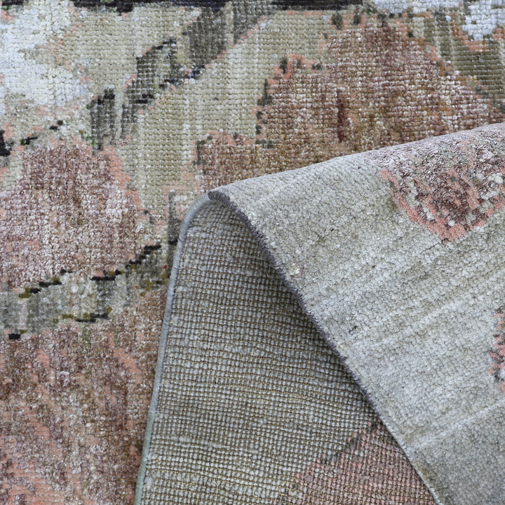 Multicolored Alchemy Contemporary Silk Wool Blend Rug - 8' x 9'11"