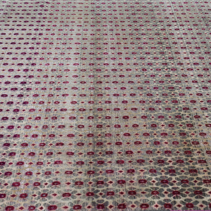 Pink Alchemy Contemporary Silk Wool Blend Rug - 7'7" x 10'4"