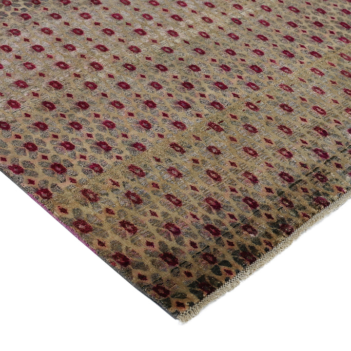 Pink Alchemy Contemporary Silk Wool Blend Rug - 7'7" x 10'4"