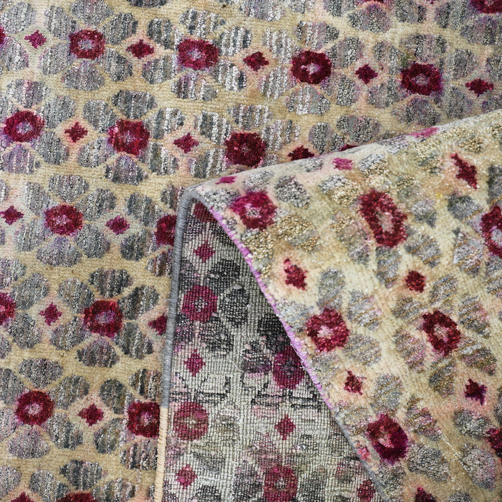 Pink Alchemy Contemporary Silk Wool Blend Rug - 7'7" x 10'4"