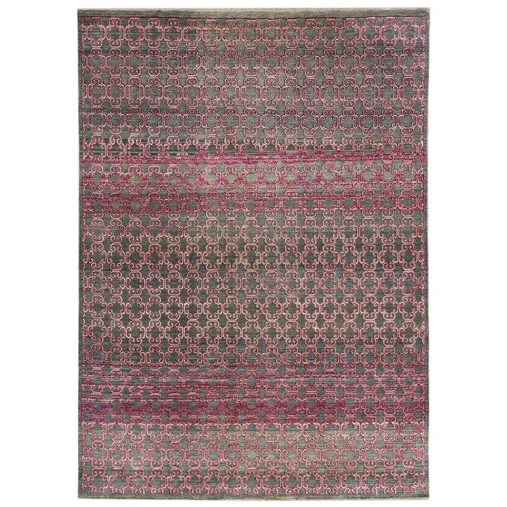 Pink Alchemy Contemporary Silk Wool Blend Rug - 5'2" x 7'1"