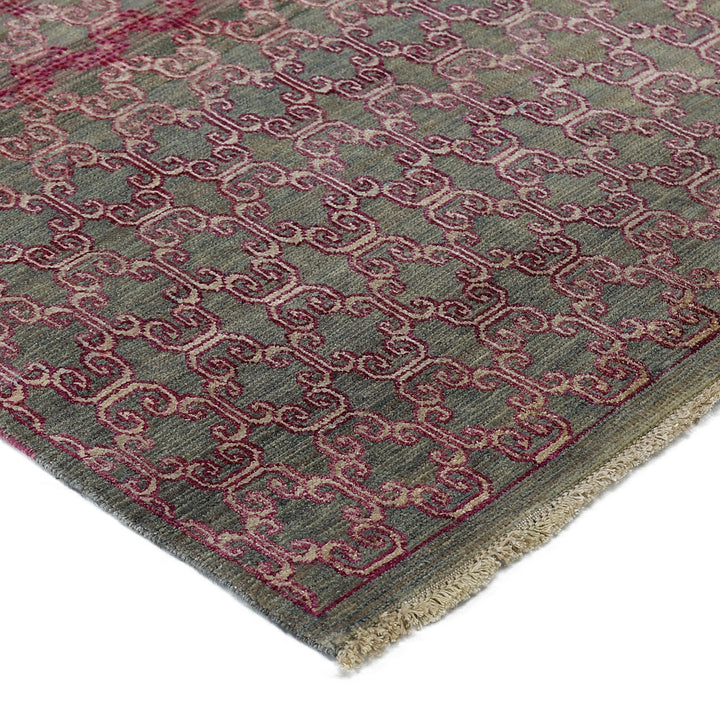 Pink Alchemy Contemporary Silk Wool Blend Rug - 5'2" x 7'1"