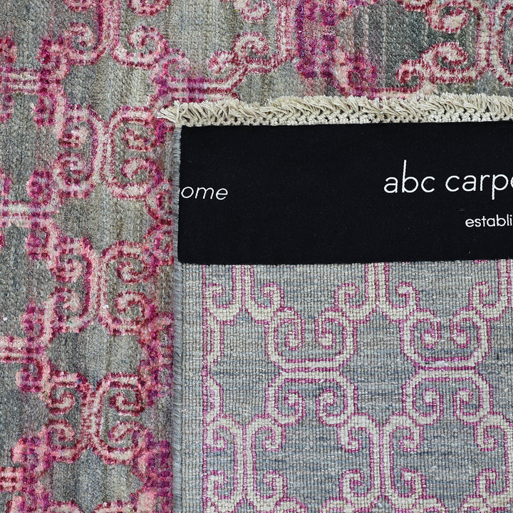 Pink Alchemy Contemporary Silk Wool Blend Rug - 5'2" x 7'1"