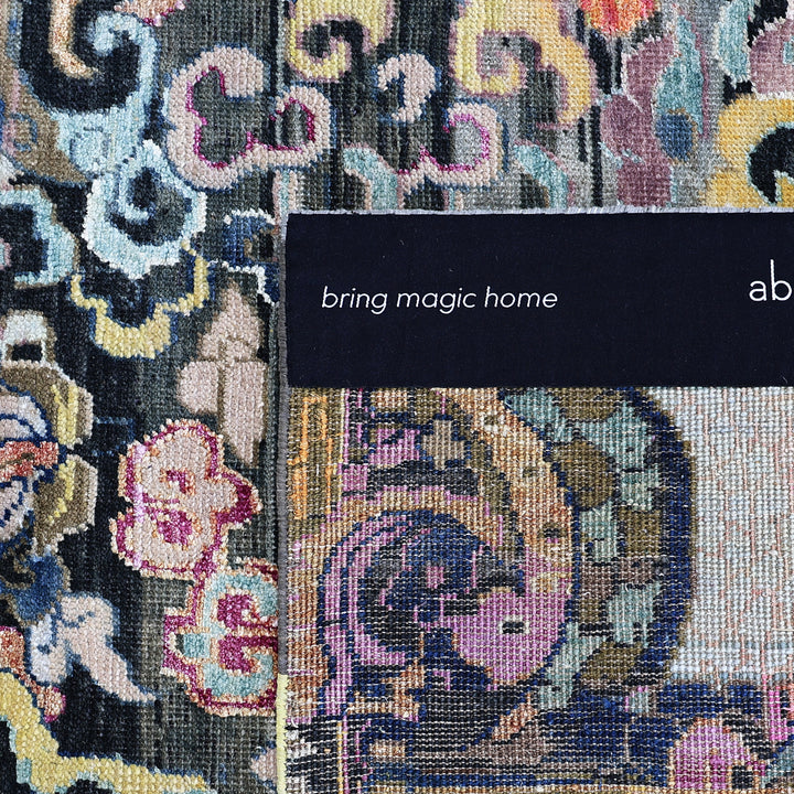 Multicolored Alchemy Traditional Silk Wool Blend Rug - 10' x 13'8"