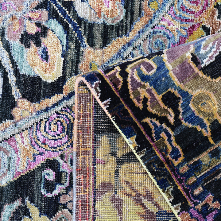 Multicolored Alchemy Traditional Silk Wool Blend Rug - 10' x 13'8"