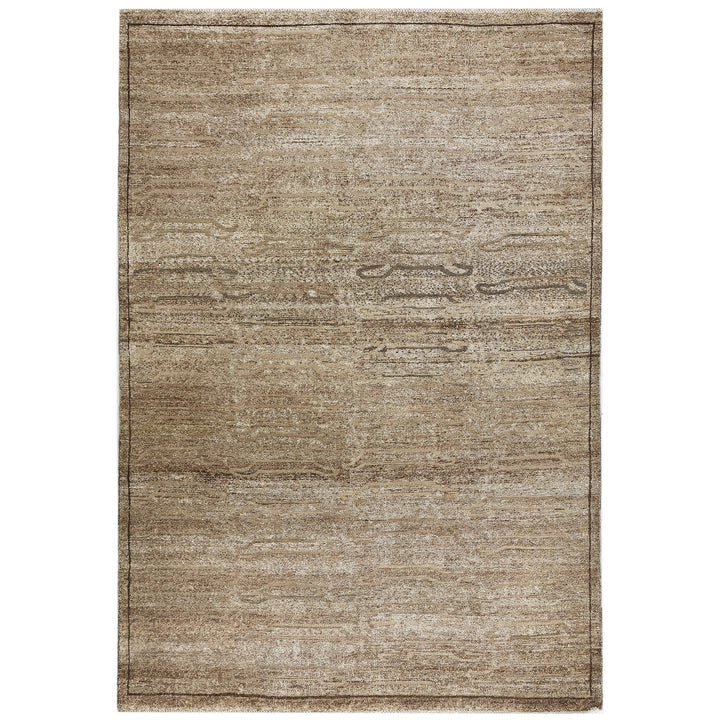 Brown Alchemy Contemporary Silk Wool Blend Rug - 3'11" x 5'11"