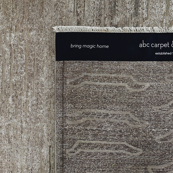 Brown Alchemy Contemporary Silk Wool Blend Rug - 3'11" x 5'11"