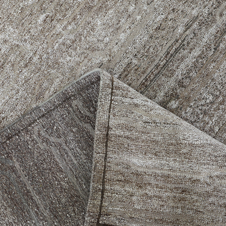 Brown Alchemy Contemporary Silk Wool Blend Rug - 3'11" x 5'11"