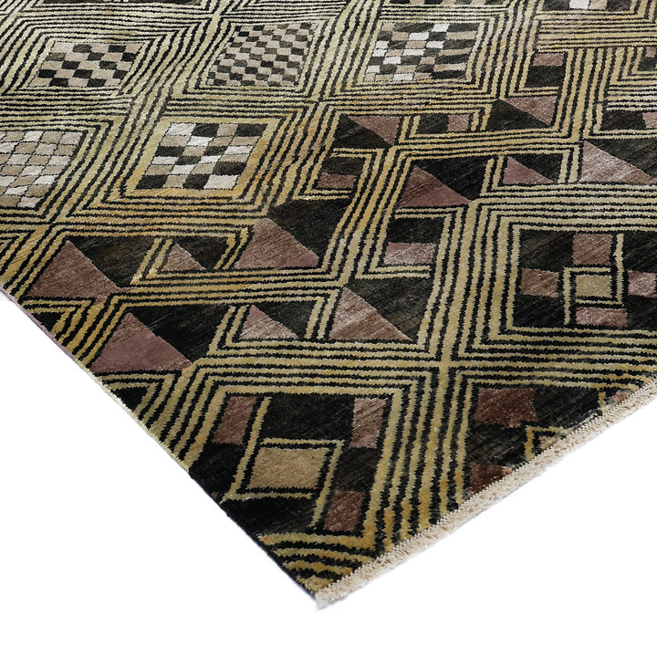 Brown Alchemy Traditional Silk Wool Blend Rug - 8'1" x 10'5"