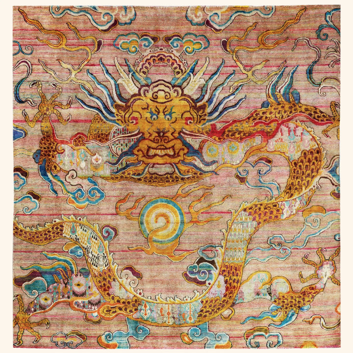 Pink Alchemy Contemporary Silk Rug - 7'11" x 8'7"