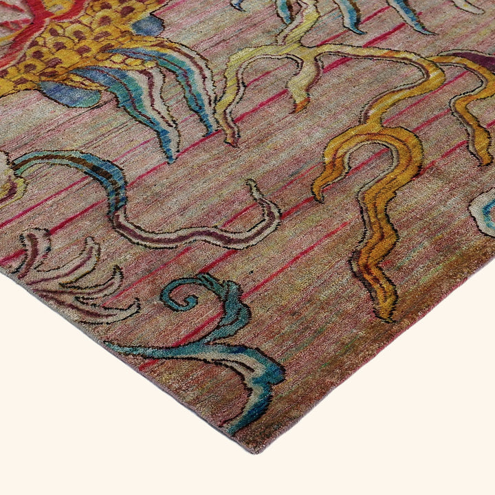 Pink Alchemy Contemporary Silk Rug - 7'11" x 8'7"