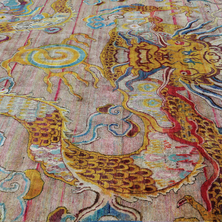 Pink Alchemy Contemporary Silk Rug - 7'11" x 8'7"