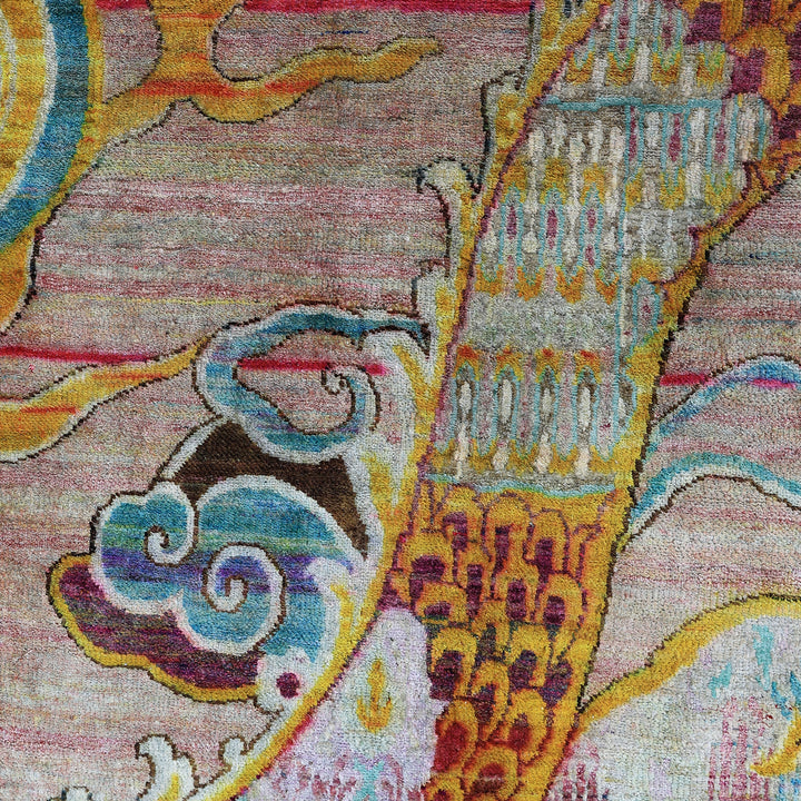 Pink Alchemy Contemporary Silk Rug - 7'11" x 8'7"