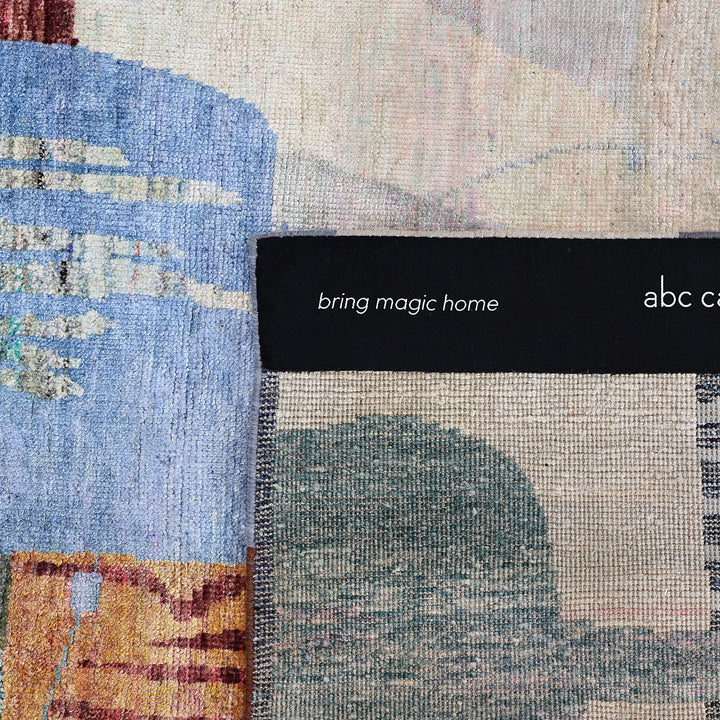 Multicolored Alchemy Contemporary Silk Rug - 8'10" x 11'11"