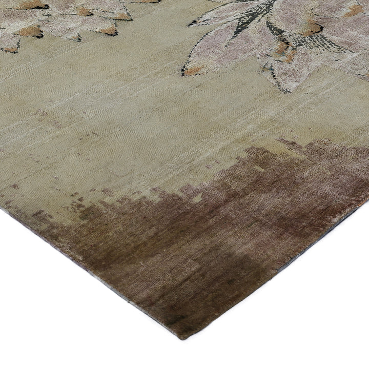 Cream Alchemy Contemporary Silk Wool Blend Rug - 7'11" x 9'10"