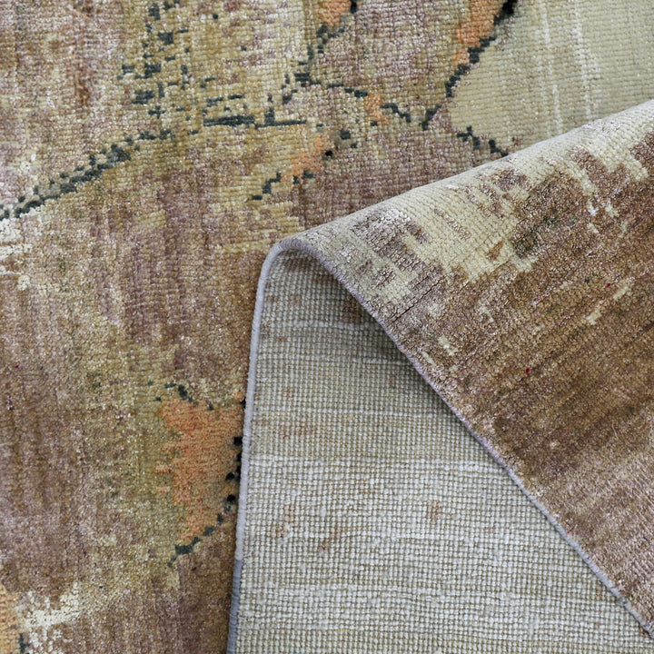 Cream Alchemy Contemporary Silk Wool Blend Rug - 7'11" x 9'10"