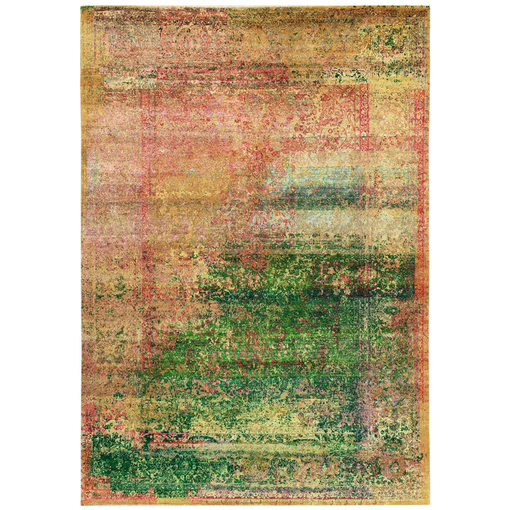 Pink Alchemy Traditional Silk Wool Blend Rug - 9'8" x 13'11"