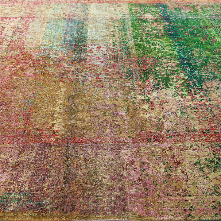 Pink Alchemy Traditional Silk Wool Blend Rug - 9'8" x 13'11"