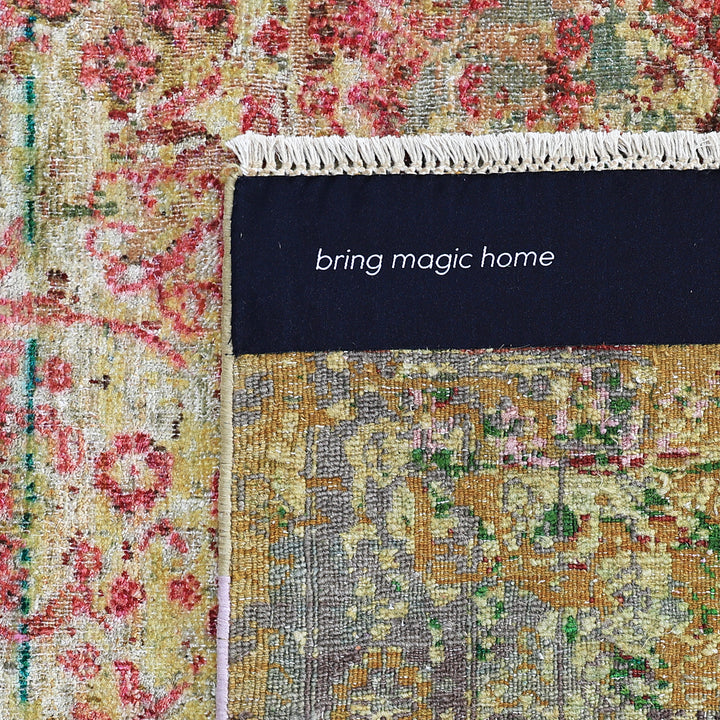 Pink Alchemy Traditional Silk Wool Blend Rug - 9'8" x 13'11"