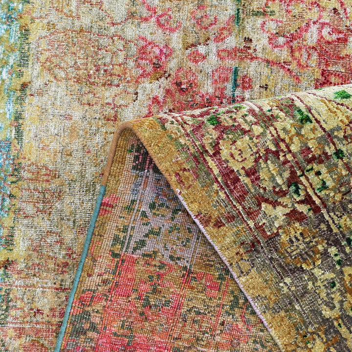 Pink Alchemy Traditional Silk Wool Blend Rug - 9'8" x 13'11"