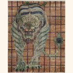 Blue Alchemy Contemporary Silk Wool Blend Rug - 4'2" x 5'2"