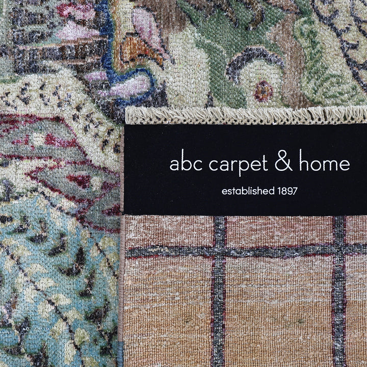 Blue Alchemy Contemporary Silk Wool Blend Rug - 4'2" x 5'2"