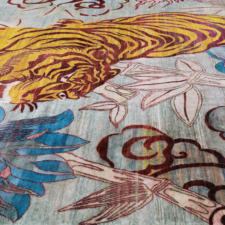 Blue Alchemy Contemporary Silk Rug - 9'10" x 14'2"