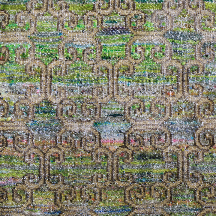 Green Alchemy Contemporary Silk Wool Blend Rug - 11'9" x 16'2"