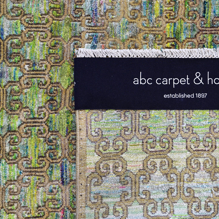 Green Alchemy Contemporary Silk Wool Blend Rug - 11'9" x 16'2"