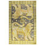 Yellow Alchemy Traditional Silk Wool Blend Rug - 3'11" x 6'3"